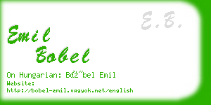 emil bobel business card